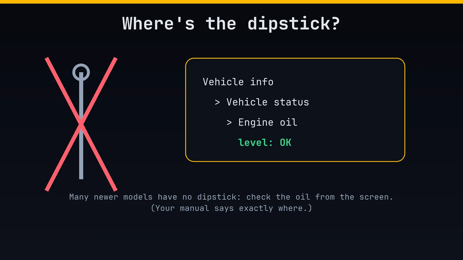 Where's the dipstick?
