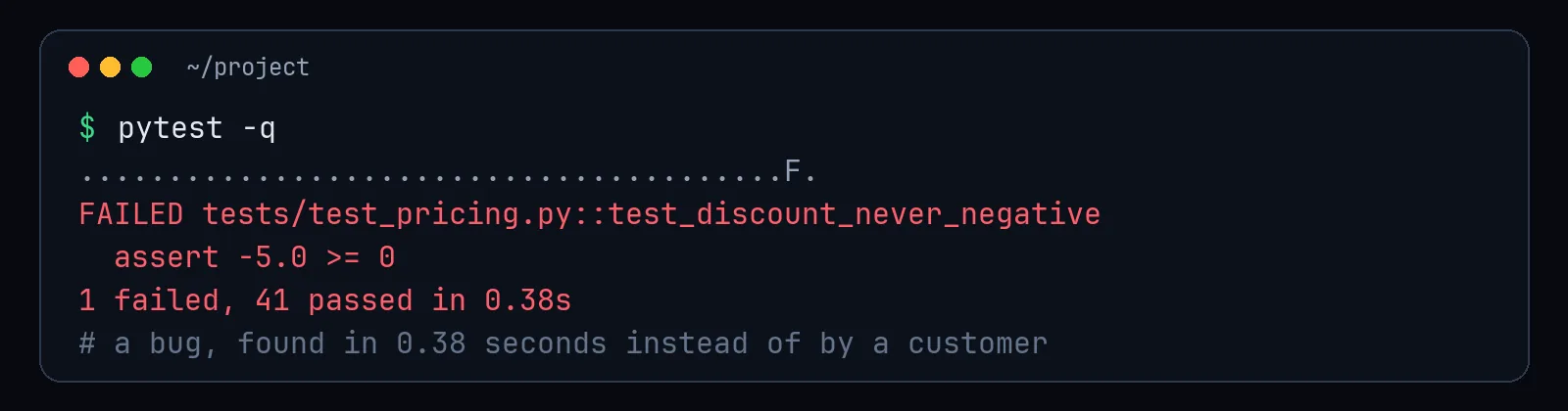 A failing test